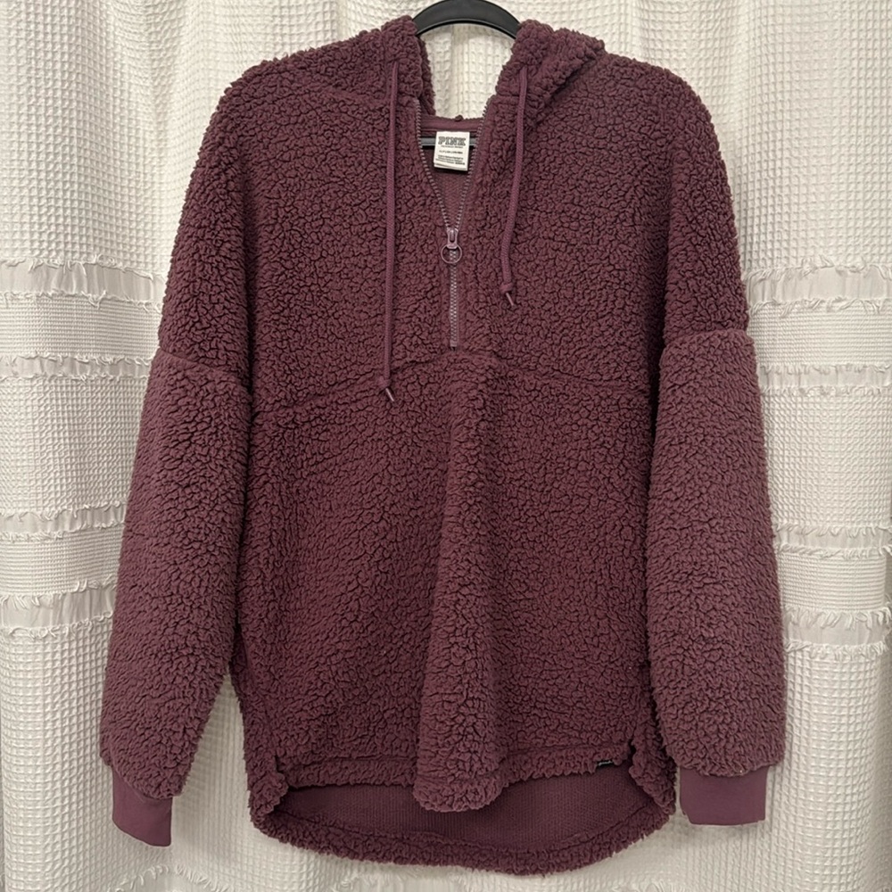 Cozy Sherpa Pullover Hoodie - Purple